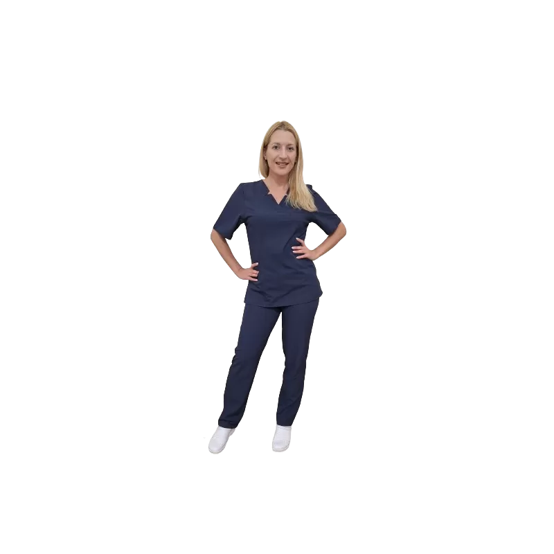 Mėlynas medicinos personalo kostiumas